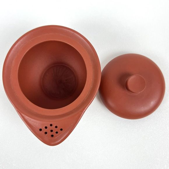 Japanese Tokoname Houhin Handleless Teapot Red Clay Shuedi Green Tea 6 oz 180 ml - Picture 3 of 8